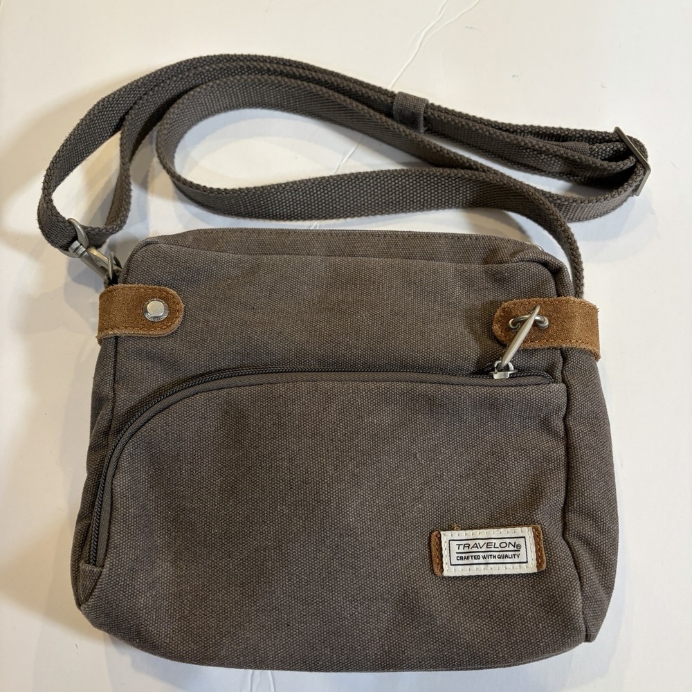 Travelon 5 Point Anti Theft Tour Bag RFID Shield Grey Style Crossbody Bag